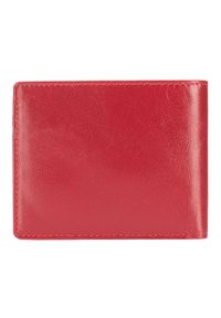 Wittchen - Damski portfel skórzany z metalowym logo mały. Kolor: czerwony. Materiał: skóra. Wzór: napisy #4