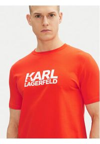 Karl Lagerfeld - KARL LAGERFELD T-Shirt 755087 552235 Czerwony Regular Fit. Typ kołnierza: dekolt w karo. Kolor: czerwony. Materiał: bawełna #3