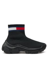 Tommy Jeans Sneakersy Tjw Sock Boot EN0EN02446 Czarny. Kolor: czarny