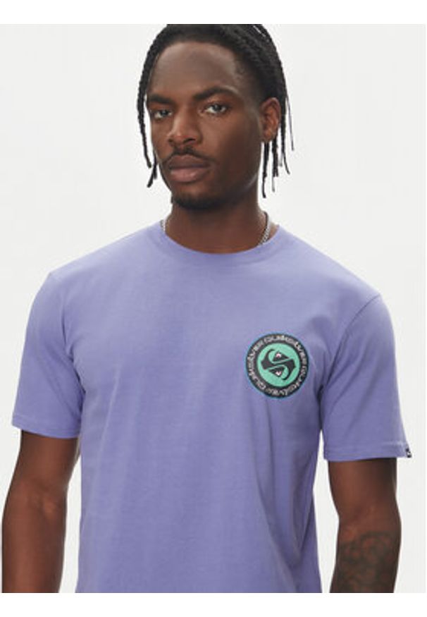Quiksilver T-Shirt Circle Back Ss EQYZT08054 Fioletowy Regular Fit. Kolor: fioletowy. Materiał: bawełna