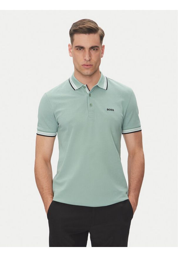 BOSS Polo Paddy 50469055 Zielony Regular Fit. Typ kołnierza: polo. Kolor: zielony. Materiał: bawełna