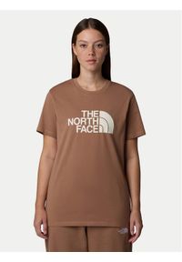 The North Face T-Shirt Easy NF0A8A6G Brązowy Loose Fit. Kolor: brązowy. Materiał: bawełna