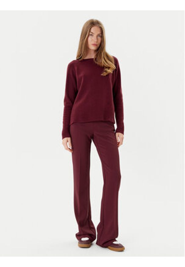 Marella Sweter Celia 2523366215 Bordowy Regular Fit. Kolor: czerwony. Materiał: wełna