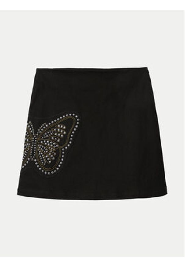 Desigual Spódnica mini Bangkok 24WWFW01 Czarny Slim Fit. Kolor: czarny. Materiał: bawełna