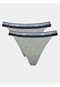 Emporio Armani Underwear Komplet 2 par stringów 164522 4R227 00948 Szary. Kolor: szary. Materiał: bawełna