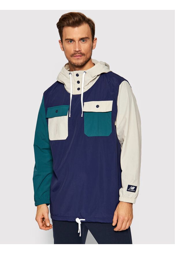 New Balance Kurtka anorak MJ13551 Granatowy Relaxed Fit. Kolor: niebieski. Materiał: syntetyk