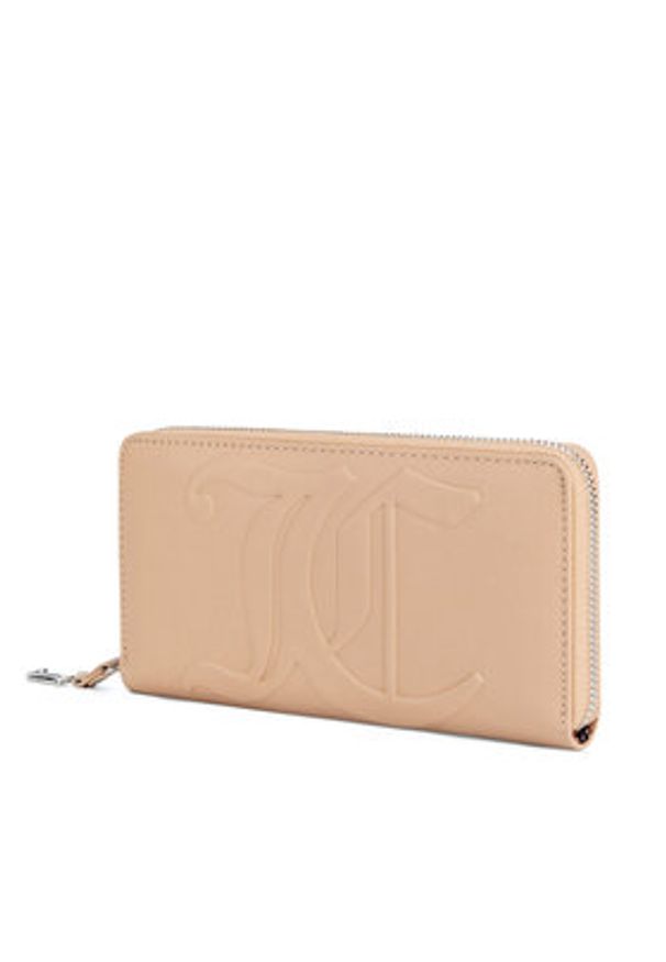 Juicy Couture Portfel damski BIJXT8694WVP Beżowy. Kolor: beżowy. Materiał: skóra