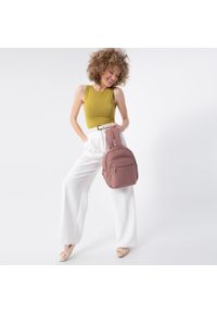 Wittchen - Damski plecak nylonowy z kieszeniami bocznymi. Kolor: różowy. Materiał: nylon. Styl: elegancki