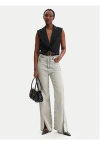 Karl Lagerfeld - KARL LAGERFELD Kamizelka garniturowa B1W14009 Czarny Slim Fit. Typ kołnierza: dekolt w karo. Kolor: czarny. Materiał: syntetyk #4