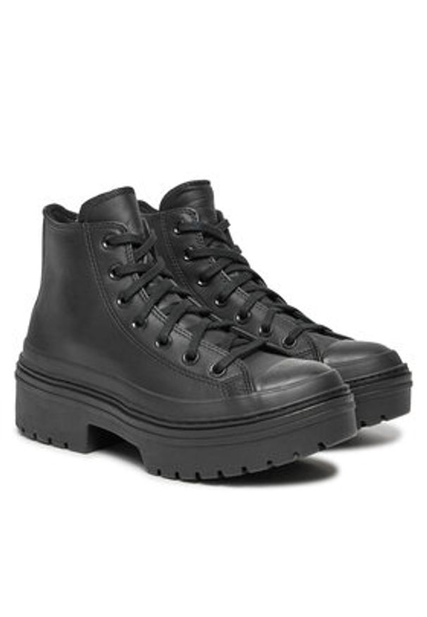 Converse Botki Chuck Taylor All Star Lugged Heel Leather Platform A10369C Czarny. Kolor: czarny. Materiał: skóra. Obcas: na platformie