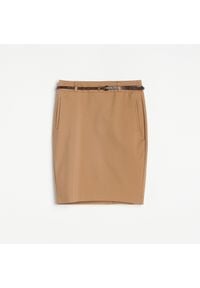 Reserved - Ołówkowa spódnica - Beżowy. Kolor: beżowy #1