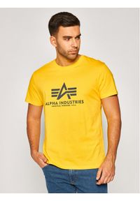 Alpha Industries T-Shirt Basic 100501 Żółty Regular Fit. Kolor: żółty. Materiał: bawełna #1