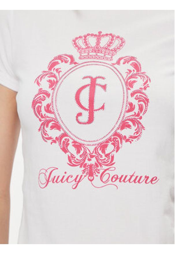 Juicy Couture T-Shirt Heritage Crest Tee JCWCT24337 Biały Slim Fit. Kolor: biały. Materiał: bawełna