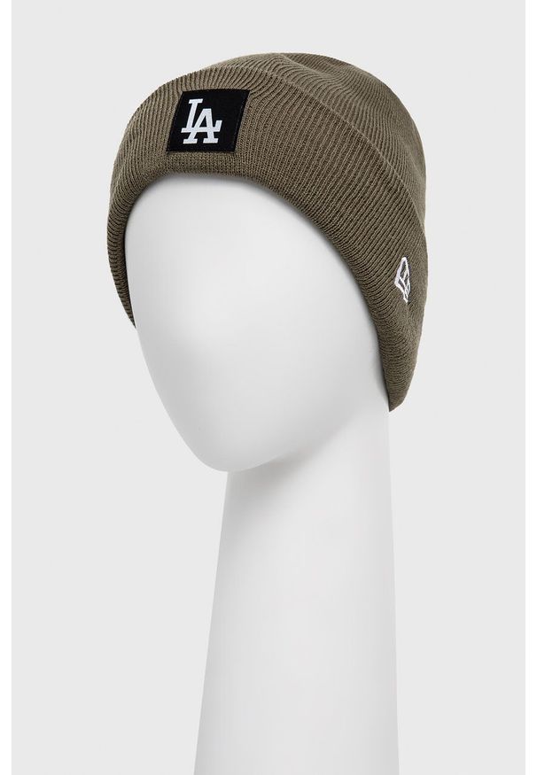 New Era - Czapka. Kolor: zielony. Materiał: dzianina