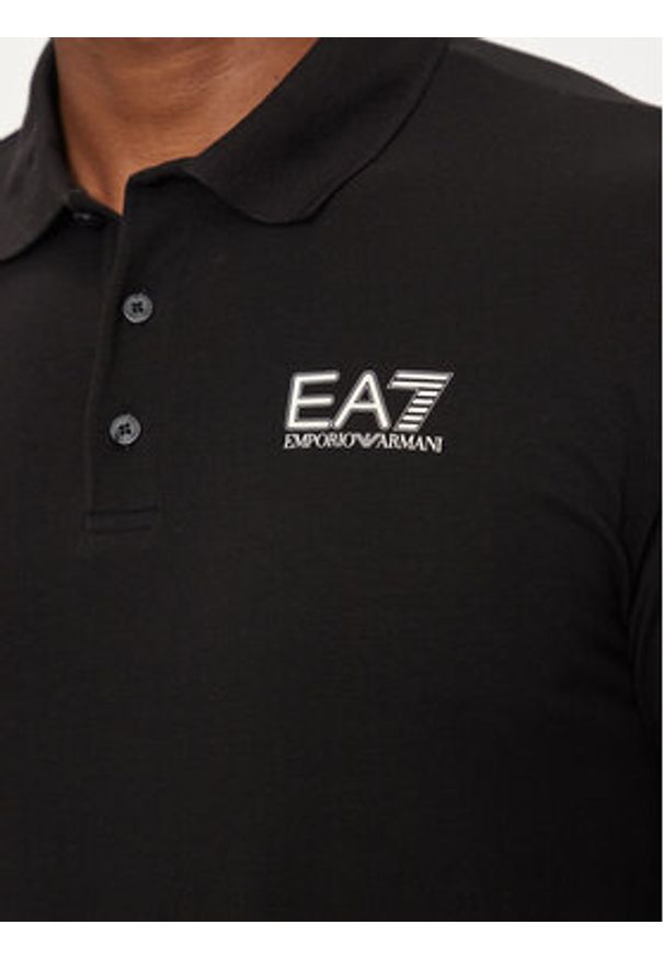 EA7 Emporio Armani Polo 6DPF16 PJVQZ 1200 Czarny Regular Fit. Typ kołnierza: polo. Kolor: czarny. Materiał: bawełna