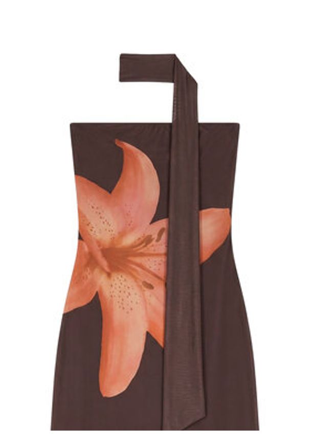 Vero Moda Sukienka letnia Rosetta 10356030 Brązowy ciemny Regular Fit. Kolor: brązowy. Materiał: syntetyk. Sezon: lato
