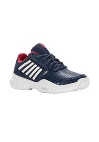 Buty do tenisa dla dzieci K-Swiss Court Express Allcourt. Kolor: biały, wielokolorowy. Materiał: syntetyk, materiał. Szerokość cholewki: normalna. Sport: tenis