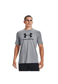 Koszulka fitness męska Under Armour Sportstyle Logo SS. Kolor: szary. Długość rękawa: krótki rękaw. Długość: krótkie. Sport: fitness