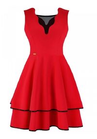 Sukienka Model Donna Red - Jersa. Materiał: elastan. Długość: midi