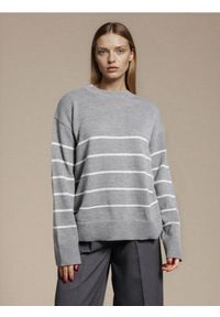 Sinsay - Sweter w paski - szary. Kolor: szary. Wzór: paski
