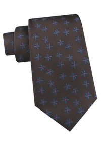 Krawat Męski - Angelo di Monti - Brąz w Drobne Kwiatki. Kolor: brązowy, beżowy, wielokolorowy. Materiał: tkanina. Wzór: kwiaty. Styl: elegancki, wizytowy