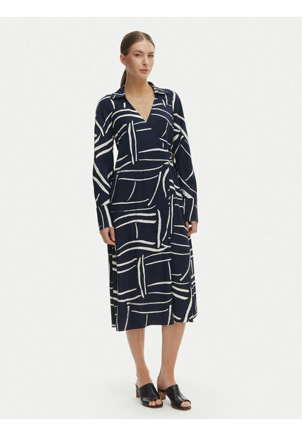 TOMMY HILFIGER - Tommy Hilfiger Sukienka codzienna WW0WW48934 Granatowy Relaxed Fit. Okazja: na co dzień. Kolor: niebieski. Materiał: wiskoza. Typ sukienki: proste. Styl: casual