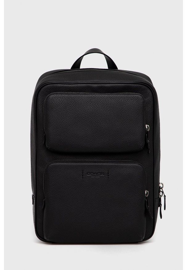 Coach plecak C5323 męski kolor czarny duży gładki. Kolor: czarny. Wzór: gładki