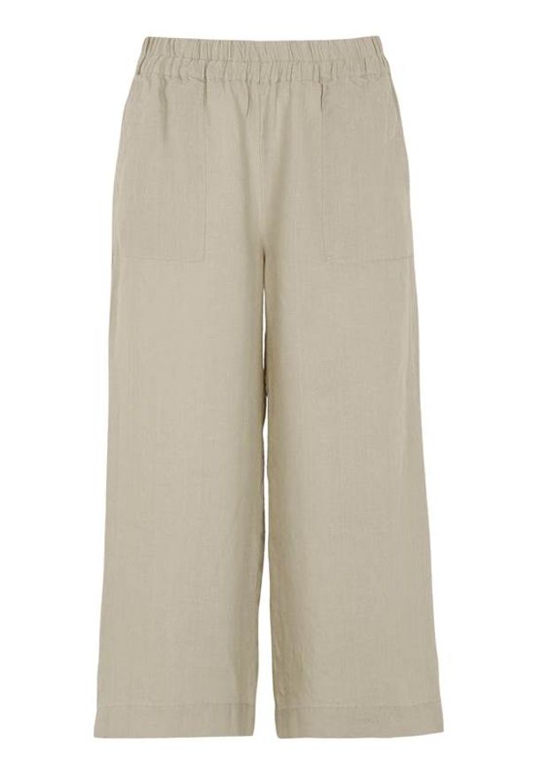 Cellbes Lniane spodnie typu culotte beżowy female beżowy 62/64. Kolor: beżowy. Materiał: len