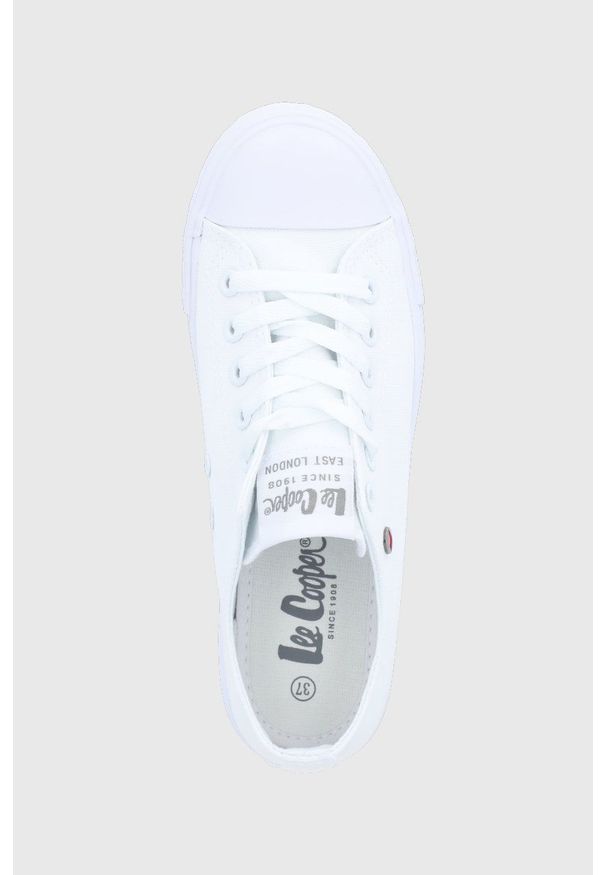 Lee Cooper tenisówki damskie kolor biały. Nosek buta: okrągły. Zapięcie: sznurówki. Kolor: biały. Materiał: guma