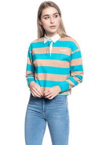 Wrangler - WRANGLER LS CROPPED POLO CARRIBEAN SEA W7Q3-GS-B13 112132082. Typ kołnierza: polo