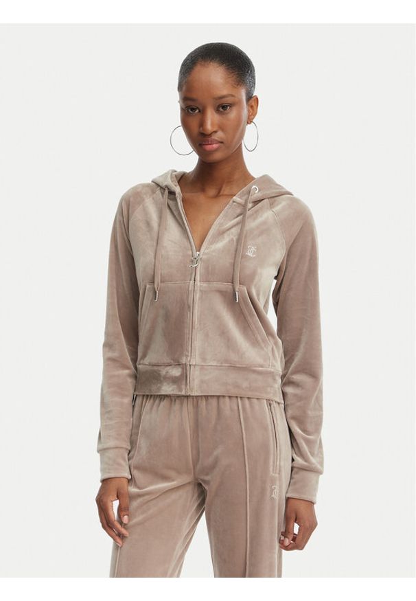Juicy Couture Bluza Madison JCWAS126326 Beżowy Slim Fit. Kolor: beżowy. Materiał: syntetyk