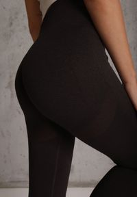Renee - Brązowe Modelujące Legginsy High Waist Deliza. Okazja: na co dzień. Stan: podwyższony. Kolor: brązowy. Materiał: dzianina. Styl: casual #8