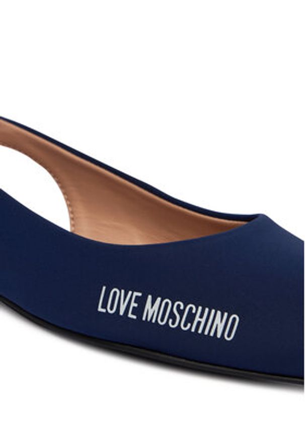Love Moschino - LOVE MOSCHINO Baleriny JA11021G1OIM0750 Granatowy. Kolor: niebieski. Materiał: skóra