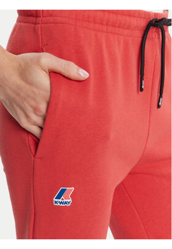 K-Way Spodnie dresowe Bishop K31313W Czerwony Slim Fit. Kolor: czerwony. Materiał: bawełna