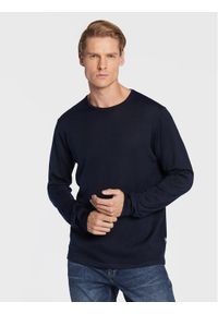 Casual Friday Sweter Kent 20501343 Granatowy Slim Fit. Okazja: na co dzień. Typ kołnierza: kołnierzyk klasyczny. Kolor: niebieski. Materiał: syntetyk. Styl: casual