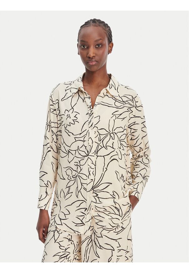 Seafolly Koszula Hothouse Flowers 55648-TO Écru Relaxed Fit. Materiał: wiskoza