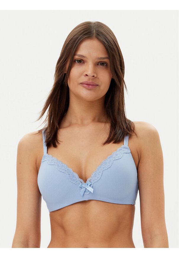 Hunkemöller Biustonosz bezfiszbinowy Lola 301081 Błękitny. Kolor: niebieski. Materiał: syntetyk