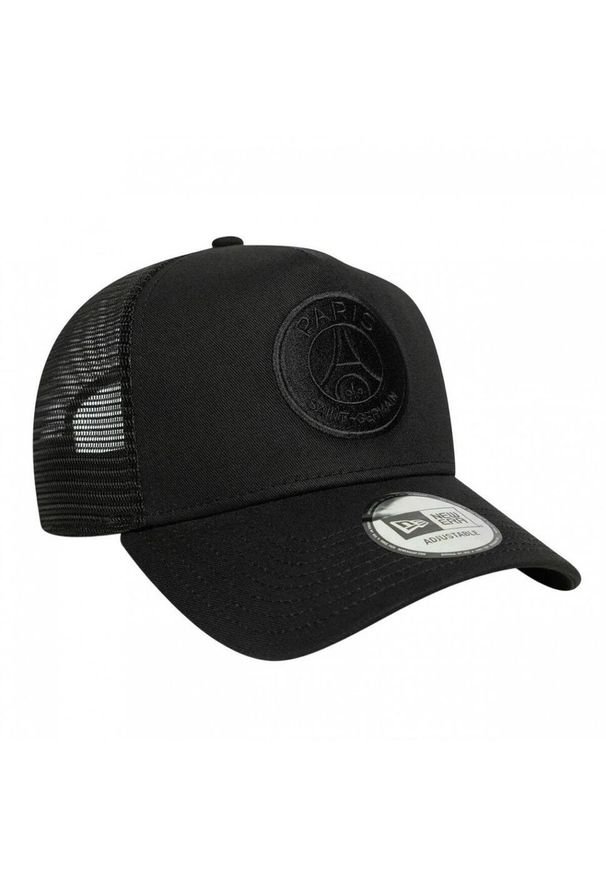 PSG - New Era czapka z daszkiem Trucker Cap Paris Saint-Germain czarna. Kolor: czarny