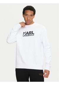 Karl Lagerfeld - KARL LAGERFELD Bluza 705091 544917 Biały Regular Fit. Typ kołnierza: dekolt w karo. Kolor: biały. Materiał: bawełna