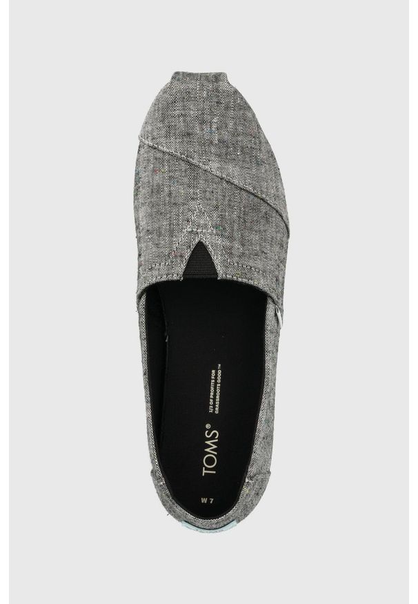 Toms espadryle Alpargata kolor szary. Kolor: szary. Materiał: materiał. Obcas: na obcasie. Wysokość obcasa: niski