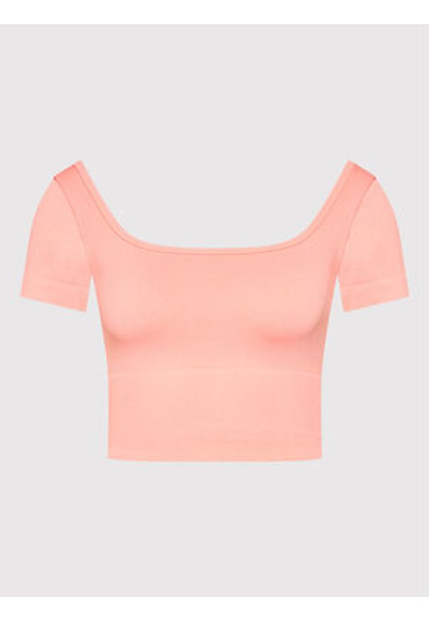 Guess Bluzka V2RP13 ZZ04S Różowy Slim Fit. Kolor: różowy. Materiał: syntetyk