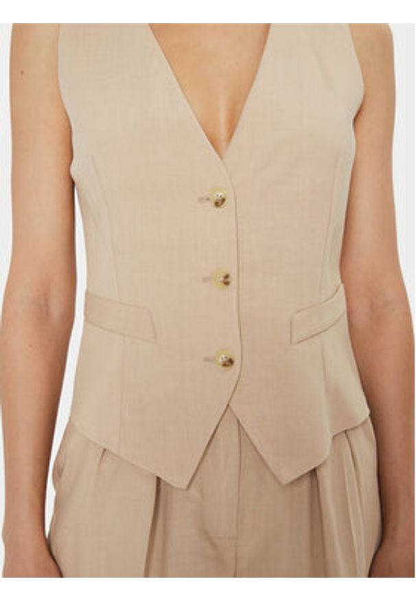 ViCOLO Kamizelka TB1569 Beżowy Regular Fit. Kolor: beżowy. Materiał: wiskoza