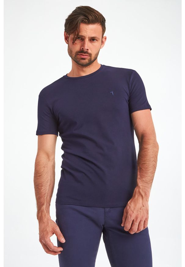 Trussardi Jeans - T-SHIRT TRUSSARDI. Wzór: haft. Styl: klasyczny