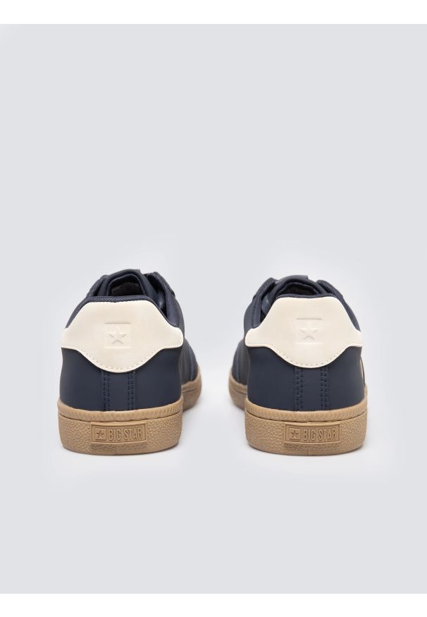 Big-Star - Sneakersy męskie sportowe ze skóry ekologicznej granatowe SS174079 403. Okazja: na co dzień. Nosek buta: okrągły. Kolor: niebieski. Materiał: skóra ekologiczna