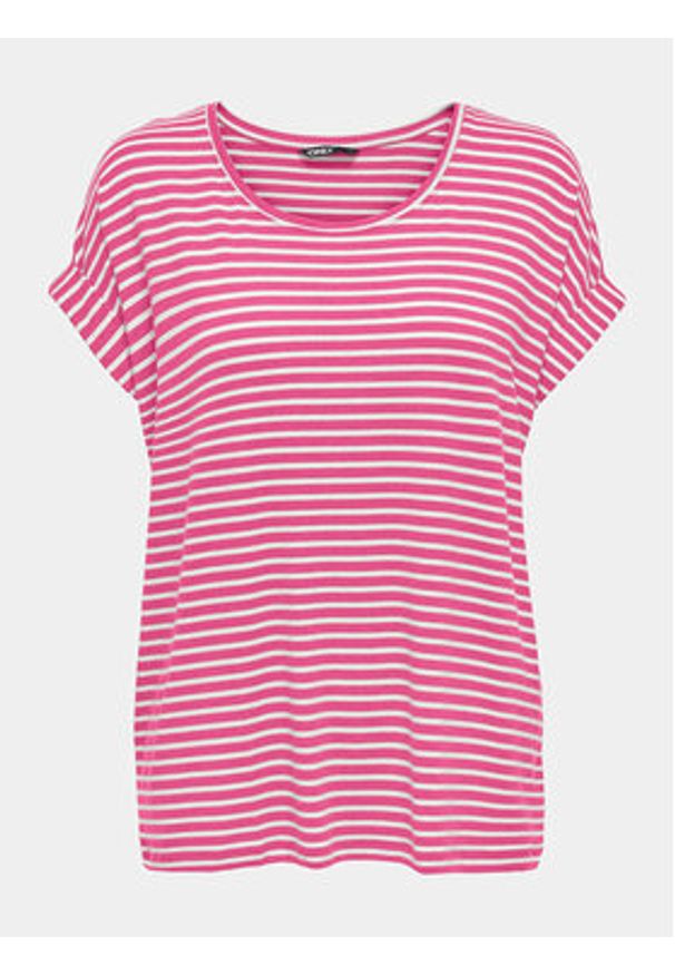 only - ONLY T-Shirt Moster 15206243 Różowy Regular Fit. Kolor: różowy. Materiał: wiskoza
