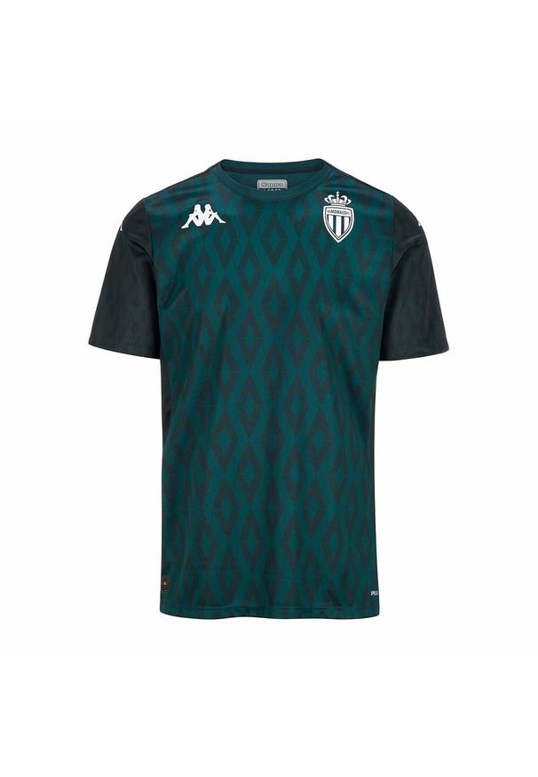 Kappa - Koszulka dla dzieci AS Monaco Aboupret Pro 8 2024/25. Kolor: zielony. Sport: piłka nożna