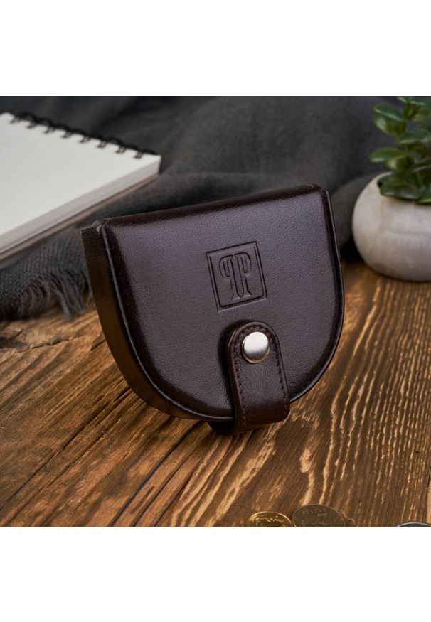 Podkówka skórzana PAOLO PERUZZI T-50-BR brązowa. Kolor: brązowy. Materiał: skóra