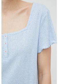 DKNY - Dkny koszula nocna YI2322535 damska. Kolor: niebieski. Materiał: dzianina. Długość: krótkie #2
