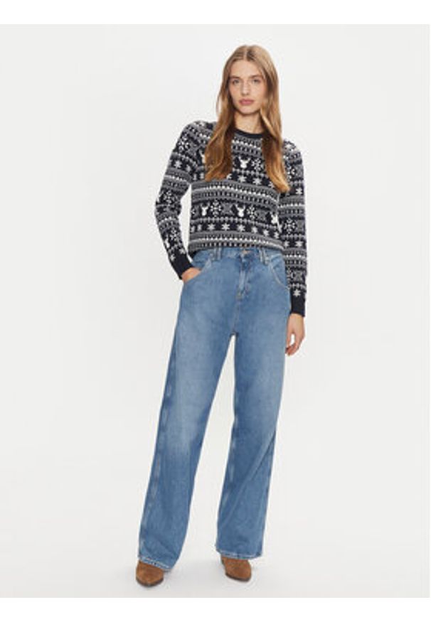 only - ONLY Sweter Xmas Winter 15327601 Granatowy Regular Fit. Kolor: niebieski. Materiał: syntetyk