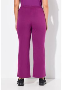 ULLA POPKEN - Damskie Spodnie dresowe proste nogawki elastyczny pas. Kolekcja: plus size. Kolor: fioletowy, różowy, wielokolorowy. Materiał: materiał, poliester, bawełna